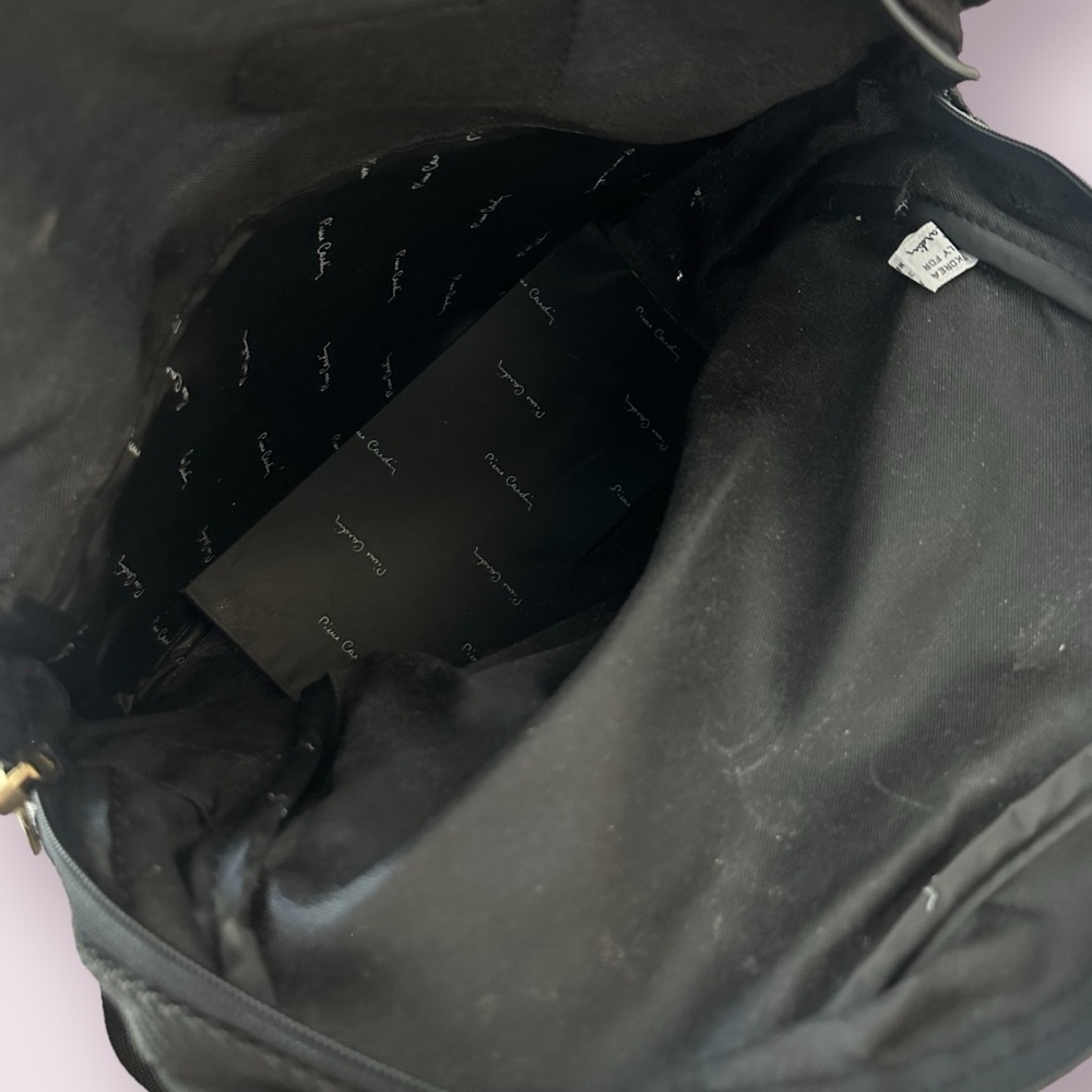 Vintage Pierre Cardin Black Nylon Shoulder Luggage Bag Travel - Picture 11 of 14